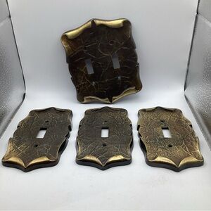 4 X Amerock Carriage House light Switch Plate Covers- Double Single Brass Bronze